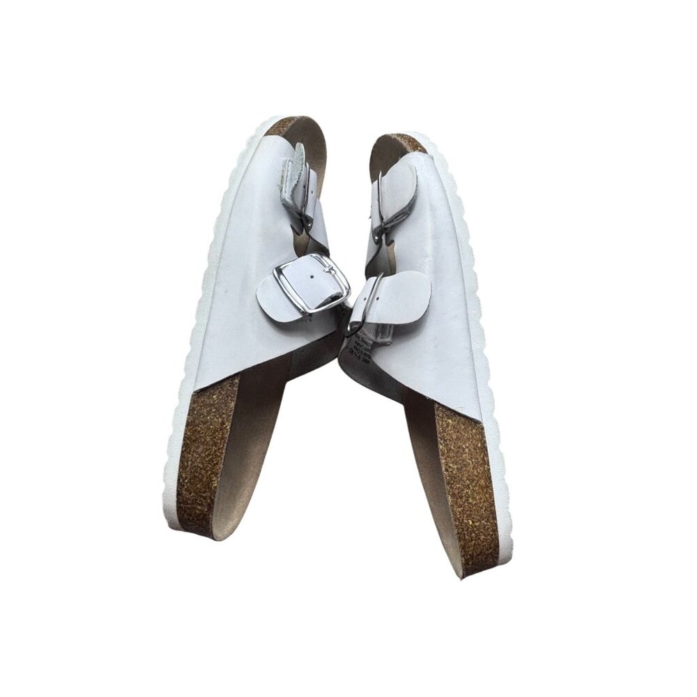 White Sonoma Leather Double Buckle Sandals Size 9.5 - Picture 8 of 8